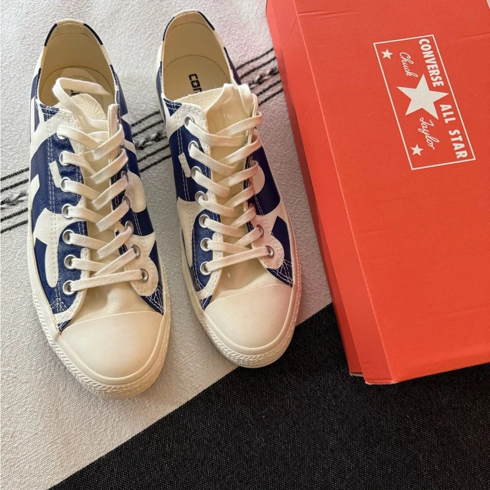 Converse Mens White and Blue Sneakers size 10 - Picture 6 of 8